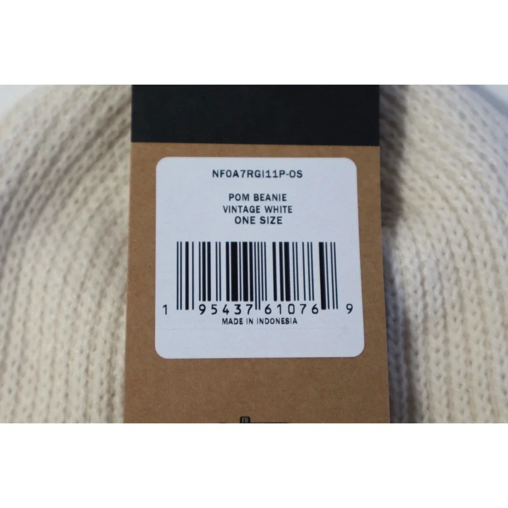 The North‎ Face Pom Beanie Vintage White Ribbed Knit Hat NF0A7RGI11P One Size